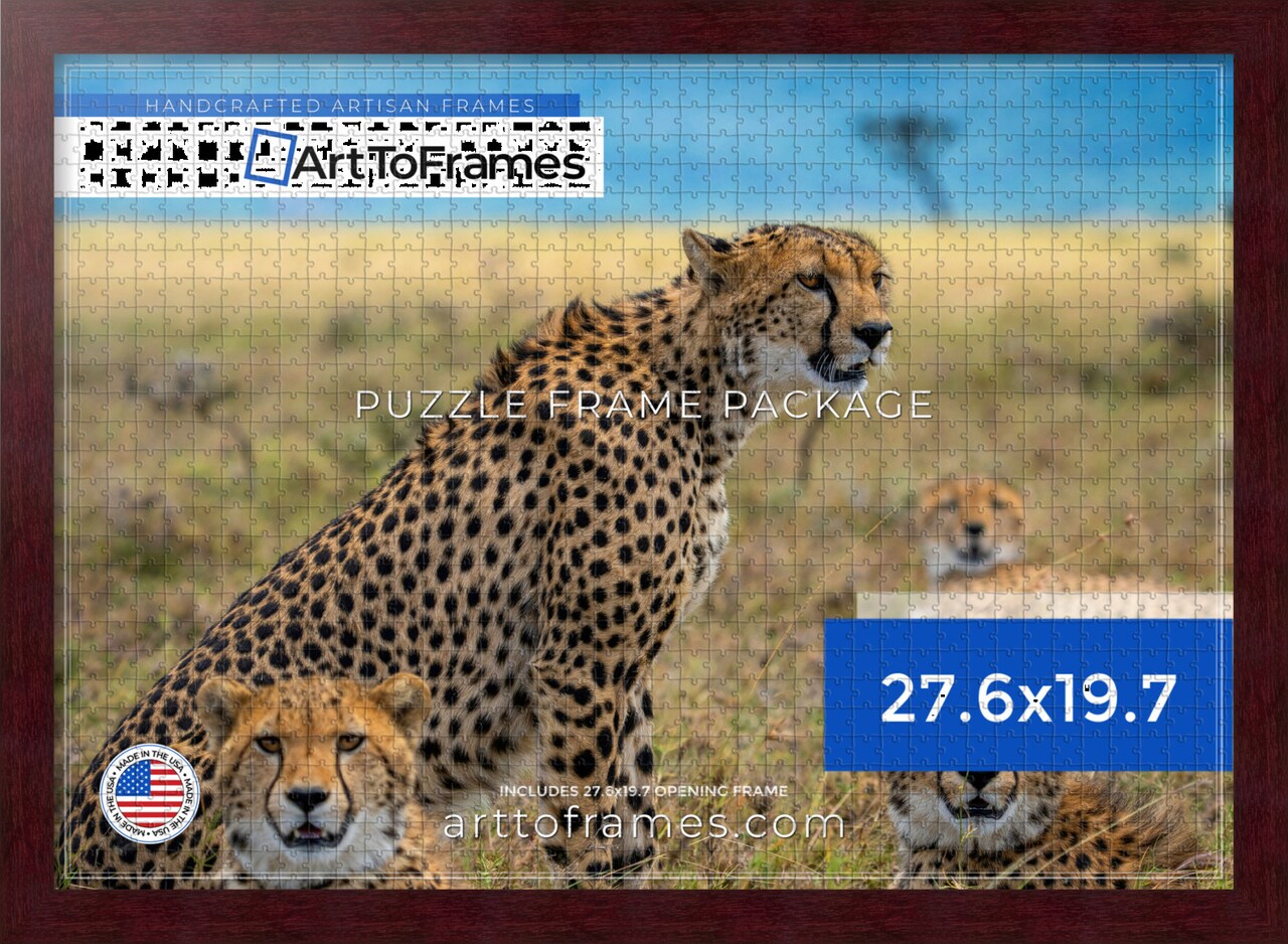 ArtToFrames 27.6x19.7 INCH / 70x50 CM Puzzle Frame for 1000 piece Puzzles.This 1.25 Inch Custom MDF Frame for Puzzles Comes with Economy Acrylic, Available in Multiple Colors
